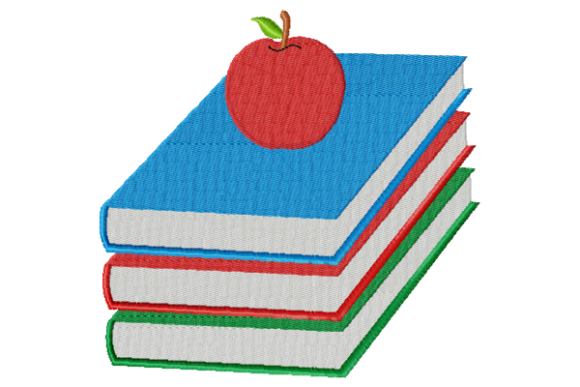Books and Apple Embroidery Review